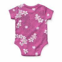 Hawaii Monstera Deliciosa Baby Onesie Pink Plumeria Polynesian Pattern LT05 - Polynesian Pride
