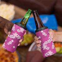 Hawaii Monstera Deliciosa 4 in 1 Can Cooler Tumbler Pink Plumeria Polynesian Pattern - Polynesian Pride