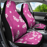 Hawaii Monstera Deliciosa Car Seat Cover Pink Plumeria Polynesian Pattern - Polynesian Pride