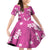 Hawaii Monstera Deliciosa Family Matching Off Shoulder Short Dress and Hawaiian Shirt Pink Plumeria Polynesian Pattern - Polynesian Pride