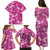 Hawaii Monstera Deliciosa Family Matching Puletasi and Hawaiian Shirt Pink Plumeria Polynesian Pattern - Polynesian Pride
