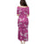 Hawaii Monstera Deliciosa Family Matching Puletasi and Hawaiian Shirt Pink Plumeria Polynesian Pattern - Polynesian Pride