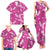 Hawaii Monstera Deliciosa Family Matching Tank Maxi Dress and Hawaiian Shirt Pink Plumeria Polynesian Pattern - Polynesian Pride