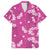 Hawaii Monstera Deliciosa Family Matching Tank Maxi Dress and Hawaiian Shirt Pink Plumeria Polynesian Pattern - Polynesian Pride