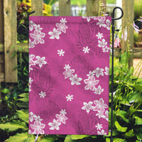 Hawaii Monstera Deliciosa Garden Flag Pink Plumeria Polynesian Pattern - Polynesian Pride