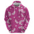 Hawaii Monstera Deliciosa Hoodie Pink Plumeria Polynesian Pattern - Polynesian Pride
