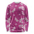 Hawaii Monstera Deliciosa Long Sleeve Shirt Pink Plumeria Polynesian Pattern - Polynesian Pride