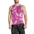 Hawaii Monstera Deliciosa Men Tank Top Pink Plumeria Polynesian Pattern - Polynesian Pride