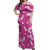 Hawaii Monstera Deliciosa Off Shoulder Maxi Dress Pink Plumeria Polynesian Pattern - Polynesian Pride