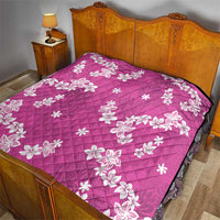 Hawaii Monstera Deliciosa Quilt Pink Plumeria Polynesian Pattern - Polynesian Pride