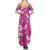 Hawaii Monstera Deliciosa Summer Maxi Dress Pink Plumeria Polynesian Pattern - Polynesian Pride