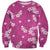 Hawaii Monstera Deliciosa Sweatshirt Pink Plumeria Polynesian Pattern - Polynesian Pride