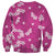 Hawaii Monstera Deliciosa Sweatshirt Pink Plumeria Polynesian Pattern - Polynesian Pride