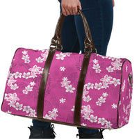 Hawaii Monstera Deliciosa Travel Bag Pink Plumeria Polynesian Pattern - Polynesian Pride
