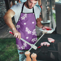 Hawaii Monstera Deliciosa Apron Purple Plumeria Polynesian Pattern - Polynesian Pride