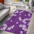Hawaii Monstera Deliciosa Area Rug Purple Plumeria Polynesian Pattern - Polynesian Pride