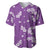 Hawaii Monstera Deliciosa Baseball Jersey Purple Plumeria Polynesian Pattern - Polynesian Pride