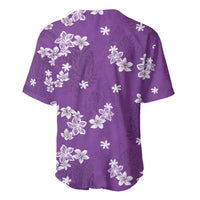 Hawaii Monstera Deliciosa Baseball Jersey Purple Plumeria Polynesian Pattern - Polynesian Pride