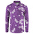 Hawaii Monstera Deliciosa Button Sweatshirt Purple Plumeria Polynesian Pattern - Polynesian Pride
