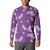 Hawaii Monstera Deliciosa Button Sweatshirt Purple Plumeria Polynesian Pattern - Polynesian Pride