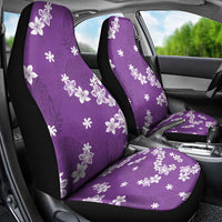 Hawaii Monstera Deliciosa Car Seat Cover Purple Plumeria Polynesian Pattern - Polynesian Pride