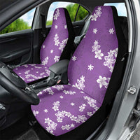 Hawaii Monstera Deliciosa Car Seat Cover Purple Plumeria Polynesian Pattern - Polynesian Pride