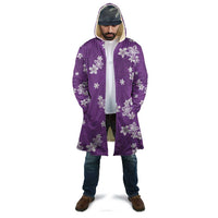 Hawaii Monstera Deliciosa Cloak Purple Plumeria Polynesian Pattern - Polynesian Pride