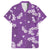 Hawaii Monstera Deliciosa Family Matching Long Sleeve Bodycon Dress and Hawaiian Shirt Purple Plumeria Polynesian Pattern - Polynesian Pride