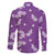 Hawaii Monstera Deliciosa Family Matching Long Sleeve Bodycon Dress and Hawaiian Shirt Purple Plumeria Polynesian Pattern - Polynesian Pride