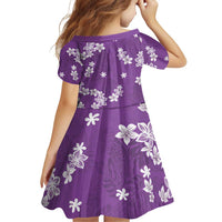 Hawaii Monstera Deliciosa Family Matching Off Shoulder Short Dress and Hawaiian Shirt Purple Plumeria Polynesian Pattern LT05 - Polynesian Pride