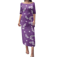 Hawaii Monstera Deliciosa Family Matching Puletasi and Hawaiian Shirt Purple Plumeria Polynesian Pattern - Polynesian Pride