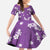 Hawaii Monstera Deliciosa Family Matching Short Sleeve Bodycon Dress and Hawaiian Shirt Purple Plumeria Polynesian Pattern - Polynesian Pride