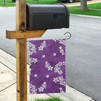 Hawaii Monstera Deliciosa Garden Flag Purple Plumeria Polynesian Pattern - Polynesian Pride