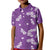 Hawaii Monstera Deliciosa Kid Polo Shirt Purple Plumeria Polynesian Pattern - Polynesian Pride