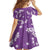 Hawaii Monstera Deliciosa Kid Short Sleeve Dress Purple Plumeria Polynesian Pattern - Polynesian Pride