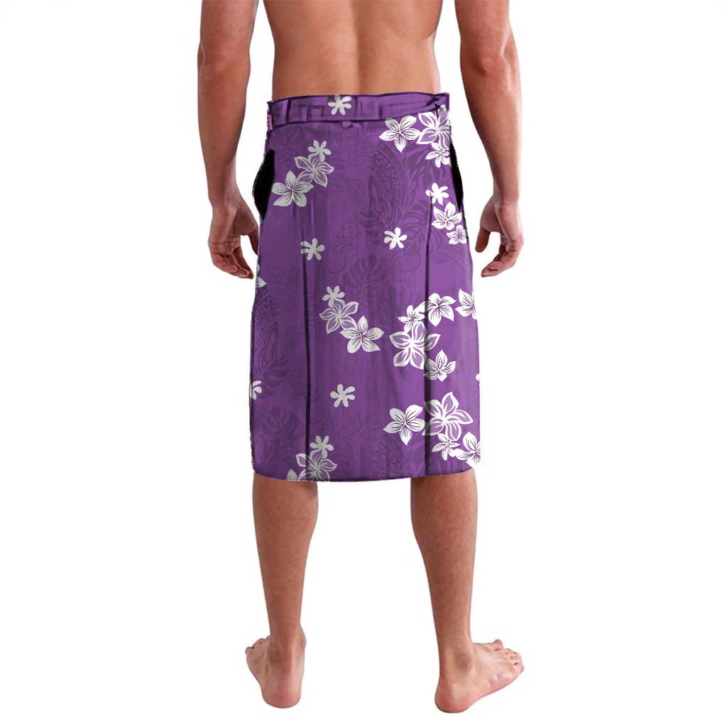 Hawaii Monstera Deliciosa Lavalava Purple Plumeria Polynesian Pattern - Polynesian Pride