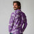 Hawaii Monstera Deliciosa Long Sleeve Polo Shirt Purple Plumeria Polynesian Pattern - Polynesian Pride