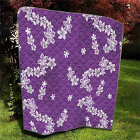 Hawaii Monstera Deliciosa Quilt Purple Plumeria Polynesian Pattern - Polynesian Pride