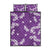 Hawaii Monstera Deliciosa Quilt Bed Set Purple Plumeria Polynesian Pattern - Polynesian Pride