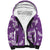 Hawaii Monstera Deliciosa Sherpa Hoodie Purple Plumeria Polynesian Pattern - Polynesian Pride