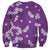 Hawaii Monstera Deliciosa Sweatshirt Purple Plumeria Polynesian Pattern - Polynesian Pride