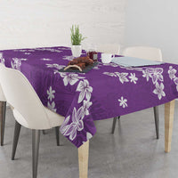 Hawaii Monstera Deliciosa Tablecloth Purple Plumeria Polynesian Pattern - Polynesian Pride