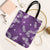 Hawaii Monstera Deliciosa Tote Bag Purple Plumeria Polynesian Pattern - Polynesian Pride