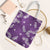 Hawaii Monstera Deliciosa Tote Bag Purple Plumeria Polynesian Pattern - Polynesian Pride