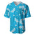 Hawaii Monstera Deliciosa Baseball Jersey Blue Plumeria Polynesian Pattern - Polynesian Pride