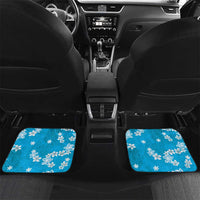 Hawaii Monstera Deliciosa Car Mats Blue Plumeria Polynesian Pattern - Polynesian Pride