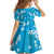 Hawaii Monstera Deliciosa Family Matching Long Sleeve Bodycon Dress and Hawaiian Shirt Blue Plumeria Polynesian Pattern - Polynesian Pride