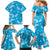 Hawaii Monstera Deliciosa Family Matching Mermaid Dress and Hawaiian Shirt Blue Plumeria Polynesian Pattern - Polynesian Pride