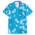 Hawaii Monstera Deliciosa Family Matching Short Sleeve Bodycon Dress and Hawaiian Shirt Blue Plumeria Polynesian Pattern - Polynesian Pride