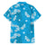 Hawaii Monstera Deliciosa Family Matching Short Sleeve Bodycon Dress and Hawaiian Shirt Blue Plumeria Polynesian Pattern - Polynesian Pride